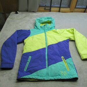 Burton Jacket Kids XL Yellow Snow Hooded Full Zip Ski Water Resistant Insulated